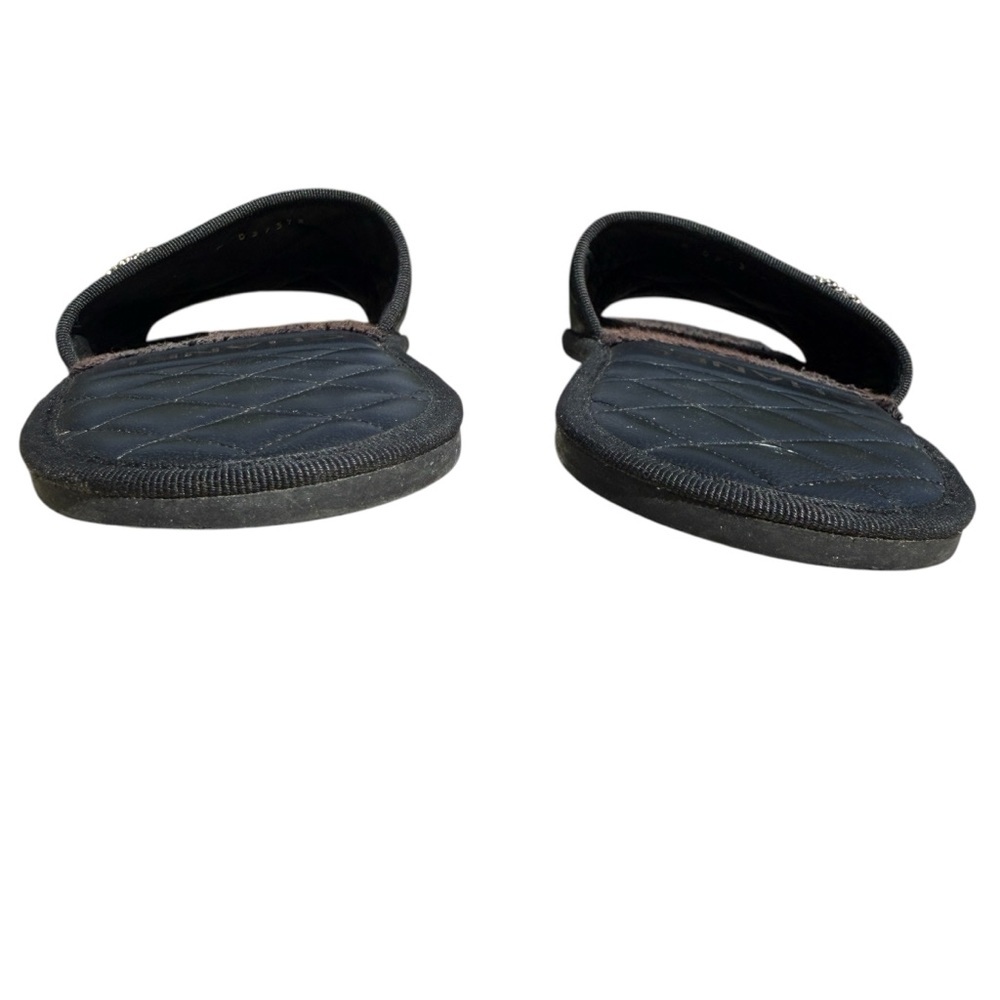 Chanel Quilted Leather CC Logo Shearling House Slippers Black Made in Italy L - Picture 6 of 11